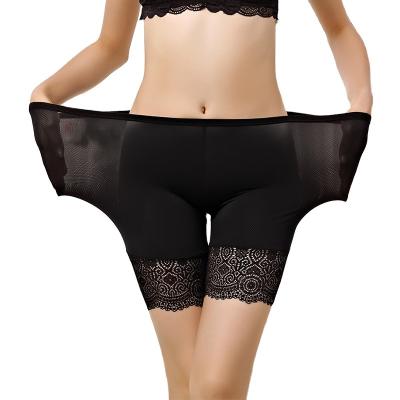 China Anti-wrinkle 55KG-85KG women plus big size safety pants soft and comfortable nylon cotton material boxer shorts with lace panties for sale