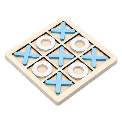 China Eductional Kid Toys Wooden Board Tic Tac Toe Chess XO Board Toy Kids Brain Training Game Children Early Education Leisure Battle Building Block Toys for sale