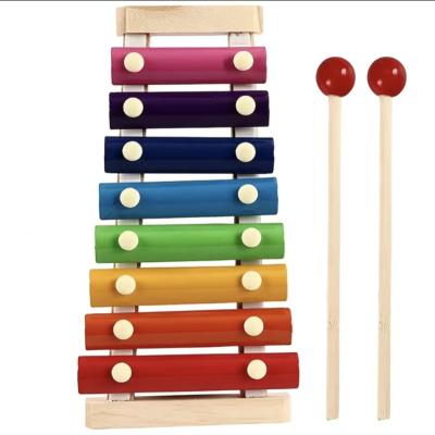 China Educational Infant and young children's wooden eight tone qin player tapping qin, preschool education music instruments, puzzle toys for sale