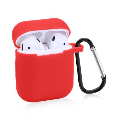 China For AirPods 1/2 Full Silicone Waterproof Dustproof Protective Case With Hook For Airpods Wireless Earphone for sale