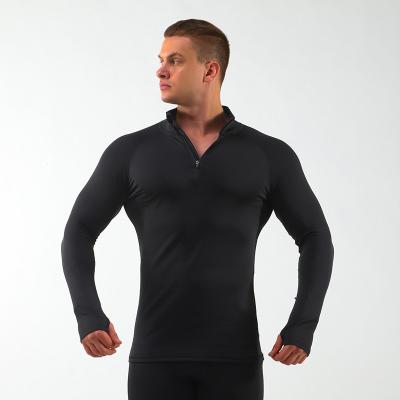 China Breathable Mens Compression Top Base Layer Zipper Long Sleeve For Men T-Shirt Cool Dry Running Sport Shirts Gear Fitness Tights For Running for sale