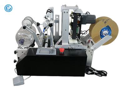 중국 반 자동 편평한 레테르를 붙이는 기계, 수동 탁상용 약 둥근 병 상표 기계 판매용