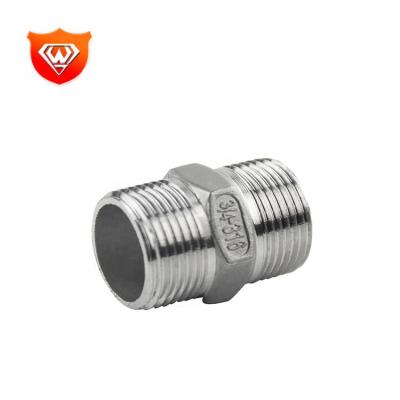 China Double Nipple High Temperature Resistance Stainless Steel Male NPT Bsp Thread Tube Fitting Nipple for sale