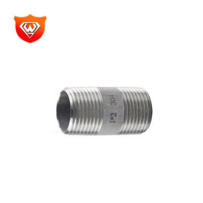 China High Temperature Resistance Stainless Steel Connector Pipe Fittings Two End Male Thread Inner Pipe Nipple for sale