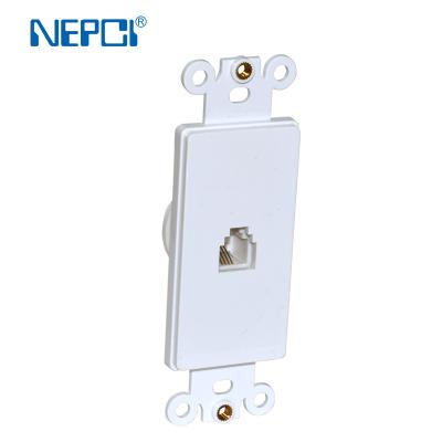 China 103.4x35mm A/V Single Left Jack RJ11 Wall Plate A/V XJY-6117042 ABS Or PC Type US Wall Socket 6P4C for sale