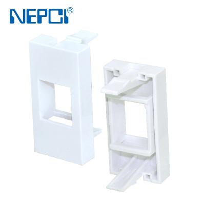 China ABS/PC NEPCI 22.5*45 single left empty front plate XJY-8081100 plastic adapter cover for keystone/USB for sale