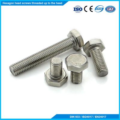 China DIN 933 Stainless Steel A2 A4 Hexagon Head Screw With Metric Hex Bolts Fully Threaded for sale