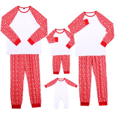 China Christmas Pajamas Family Matching Pajamas Kids White Cotton Plain Thermal Christmas Pajamas Family Sets for sale