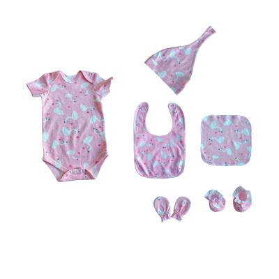 China 2022 Spring Infant Baby Clothing Sets 6pcs Dinosaur Printing Custom 100% Cotton Baby Clothes Sets for sale