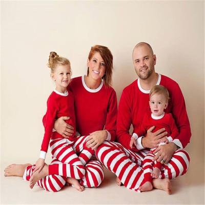 China 2022 Red White Christmas Stripe Breathable Christmas Pajamas Pajamas Set Green White Christmas Stripe Pajamas Sets Christmas Matching Pajamas for sale