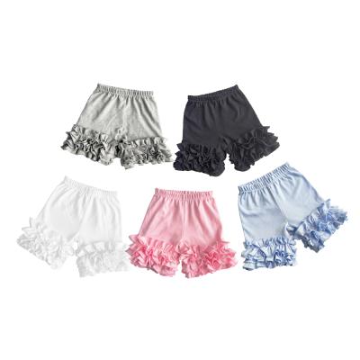 China Anti-pilling Baby Shorts Toddler Baby Summer Icing Ruffle Cotton Shorts Triple Ruffles Kids Summer Shorts For Girls for sale