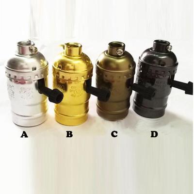 China Aluminum Screw E26 E27 Lamp Holder With Retro Filament Switch Vintage Edison Bulb Pendant Light Socket Holder for sale