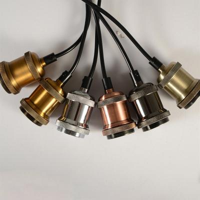 China Aluminum Screw Vintage Edison Pendant Light Bulb Base Socket E27 E26 Lamp Holder for sale