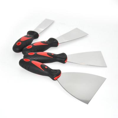 China Finishes Mirror Polishing MSN Putty Knife Paint Finishes Mirror Polishing Plastic Handle Scraper Set for sale