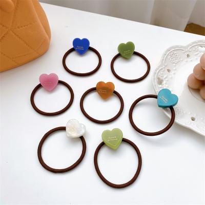 China Environmentally Friendly Hot Selling Simple Heart-Shaped Hair Ties High Thin Resilience INS Acetate Headband Hair Ties For Women for sale