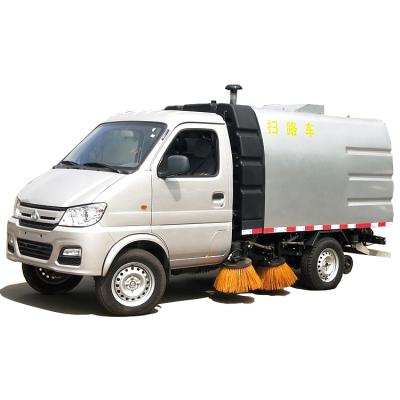 China Street cleaning China 4X2 small road sweeper vacuum dust collection truck 3m3 gasoline sweeper truck changan for sale