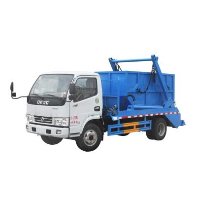 China Factory DFAC Small 4cbm Skip Loader Arm Roll Drop On Container Garbage Truck for sale