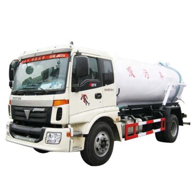 China Q235 6 ​​Carbon Steel Stainless Steel Wheels Foton 10cbm Fecal Vacuum Suction Truck for sale