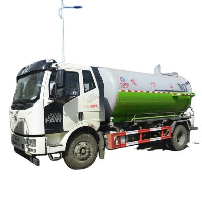 China Q235 Carbon Steel FAW 4x2 Stainless Steel 12000 Liters Sewage Vacuum Suction Sewage Truck Price for sale