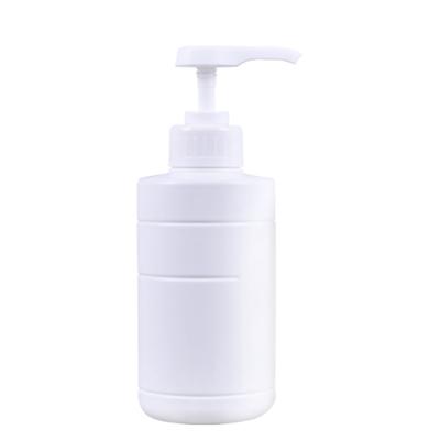 China 350ml 500ml Cosmetic HDPE Round Plastic Pump Spray Soap Shampoo Lotion Cosmetic Bottle for sale