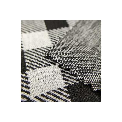 China Quality double faced yarn dyed pattern fabric plaid jacquard fabric polyester textile fabric for blouses for sale