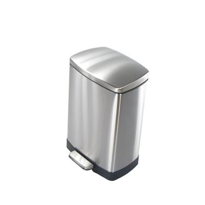 China Large Sustainable 12L Stainless Steel Trash Can Rubbish Bin Garbage Bin Bucket Kitchen Hotel for sale