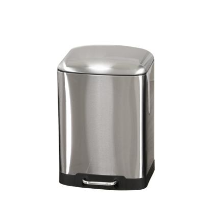 China Sustainable 12 Liters Eco-friendly Silver Stainless Steel Indoor Trash Can With Foot Pedal For Korea Market for sale