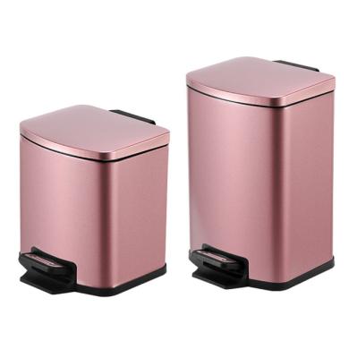 China Sustainable Household Square Stainless Steel Garbage Bin Can Reuse Rectangular Trash Bin Garbage Bin for sale