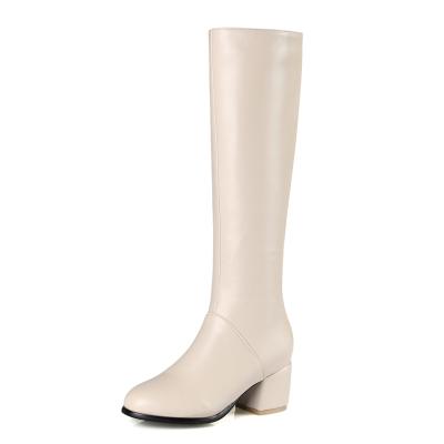 China Cheap Roman Boot China Thigh Girls Boots Shoes Women's Knee High Chunky Heel Cheap Wholesale Low Boots for sale