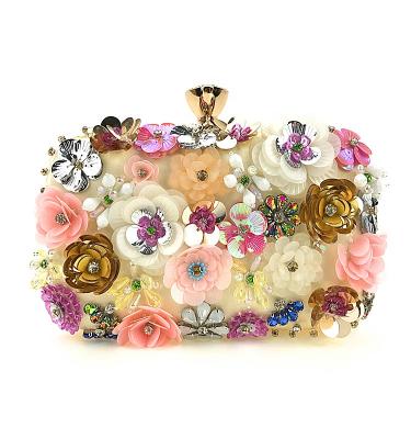 China Daily 2020 Hot-selling Handmade Flower Bead Embroidery Dinner Bag Banquet Dress Clutch Shoulder Bag Handbags for sale