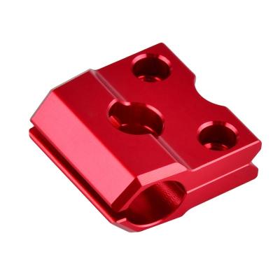 China CNC Milling Anodized Aluminum Tube Clamps Customized Red Anodizing CNC Machinery Equipment Part for sale