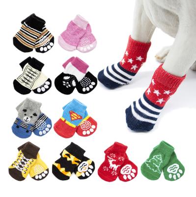 China Sustainable T-1 Pet Apparel Dog Anti Slip Protect Paw Socks Custom Design Support For Dogs for sale