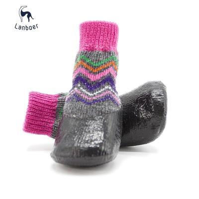 China WPS Series Viable Dogs Waterproof Socks With Colorful Texture Design for sale