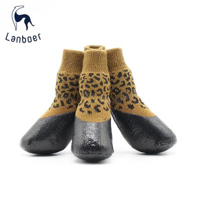 China Lanboer Sustainable Pet Waterproof Dog Shoes Sport Anti Slip Resistant Material Dog Shoes for sale