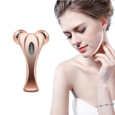 China Wholesale Anti-Puffiness 2 in 1 Bar Facial Skin Care Beauty Golden Massager Face Lifting Vibrating Roller for sale