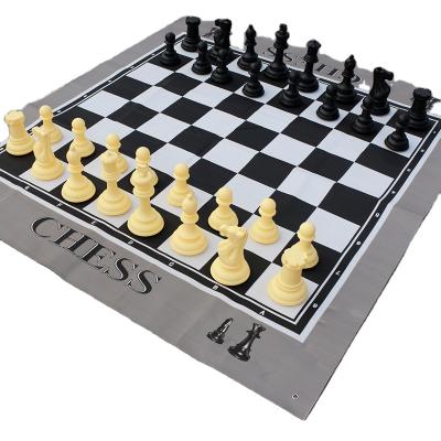 China Eco-friendly Outdoor PU Chess Sets Set 26 Cm Big Chess Pieces Chess Board for sale