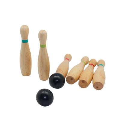 China Entertainment Fitness Kids Summer Outdoor Play Game Fun Sports Wooden Lawn Bowling Set for sale