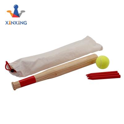 China Sports Toys Color Baseball Game Wooden Bat Ball Set Outdoor Game Set With Bag Kids Outdoor Games for sale