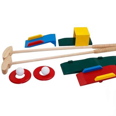 China Indoor sport games for kids wooden mini golf for kids great outdoor game for kids play golf wooden golf for kids and family fun for sale