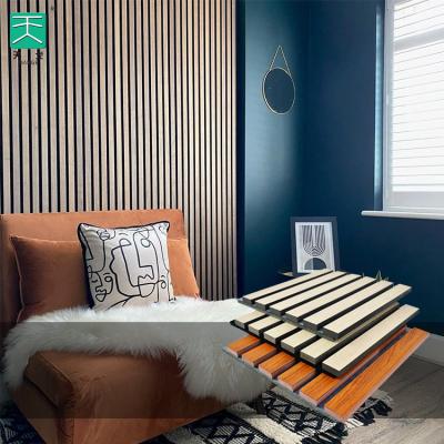 China TianGe Modern Wall and Ceiling Slat Wood Veneer Acoustic Panel for Wall Decoration for sale