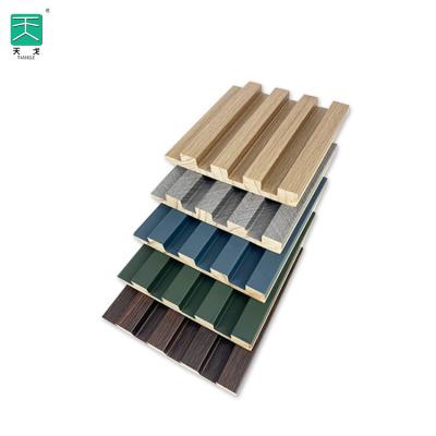 China Modern Tiange Offices MDF Fluted Grill Groove 3D Decorative Wood Slat Wall Panel for sale