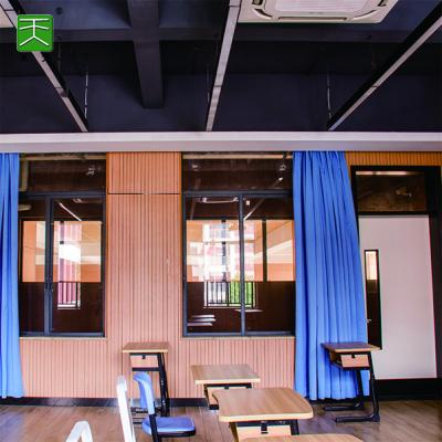 China TianGe Modern Factory Glass Wool On Back Wooden Grooved Acoustic Panel For Auditorium for sale