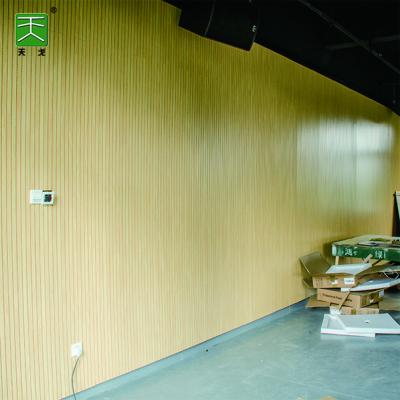 China TianGe Modern Factory Cinema Soundproof Wooden Walls Grooved Wooden Acoustic Panel for sale