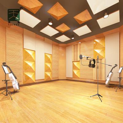 China PVC Supplier TianGe Sound Reduction Sound Barrier Architectural Material Wooden 2d Noise Diffuser For Theater for sale