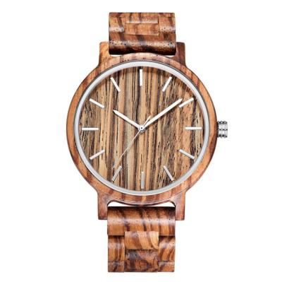 China Hand Engraved Zebra Wood Watch for sale