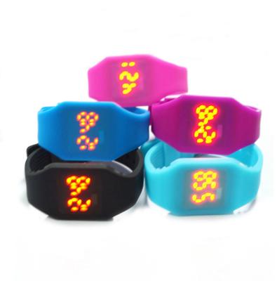 China Waterproof Silicone Digital Led Watch , Electronic Movement Square Unisex Watches for sale