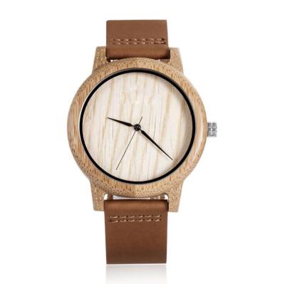 China Hand Craft Maple Wood Case Quartz Mens Watch With Genuine Leather for sale