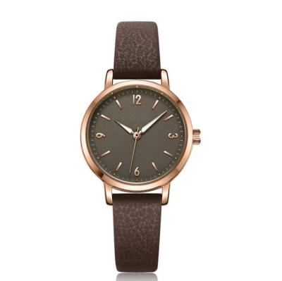 China Simple Elegant Leather Strap Watches Womens With Japan Quartz Movement for sale