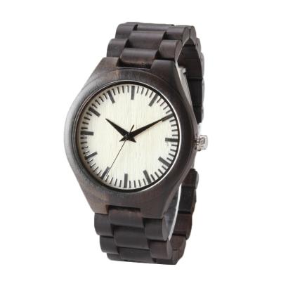 China Black Strap Wooden Quartz Watch Unisex Custom Own Logo With One Year Warranty for sale