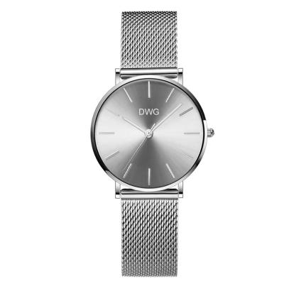 China Stainless Steel Mesh Strap Watch Quartz Movement 30mm Waterproof Wrist Watch for sale